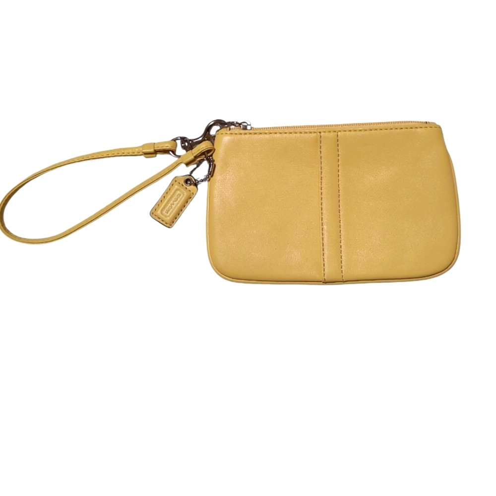 Coach Yellow Leather Wristlet
